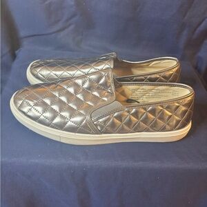 Women's Quilted Metallic Slip-On Sneakers - Pewter